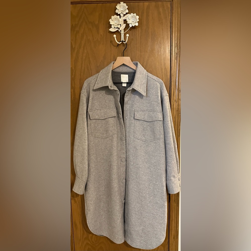 H&M long grey size medium shacket